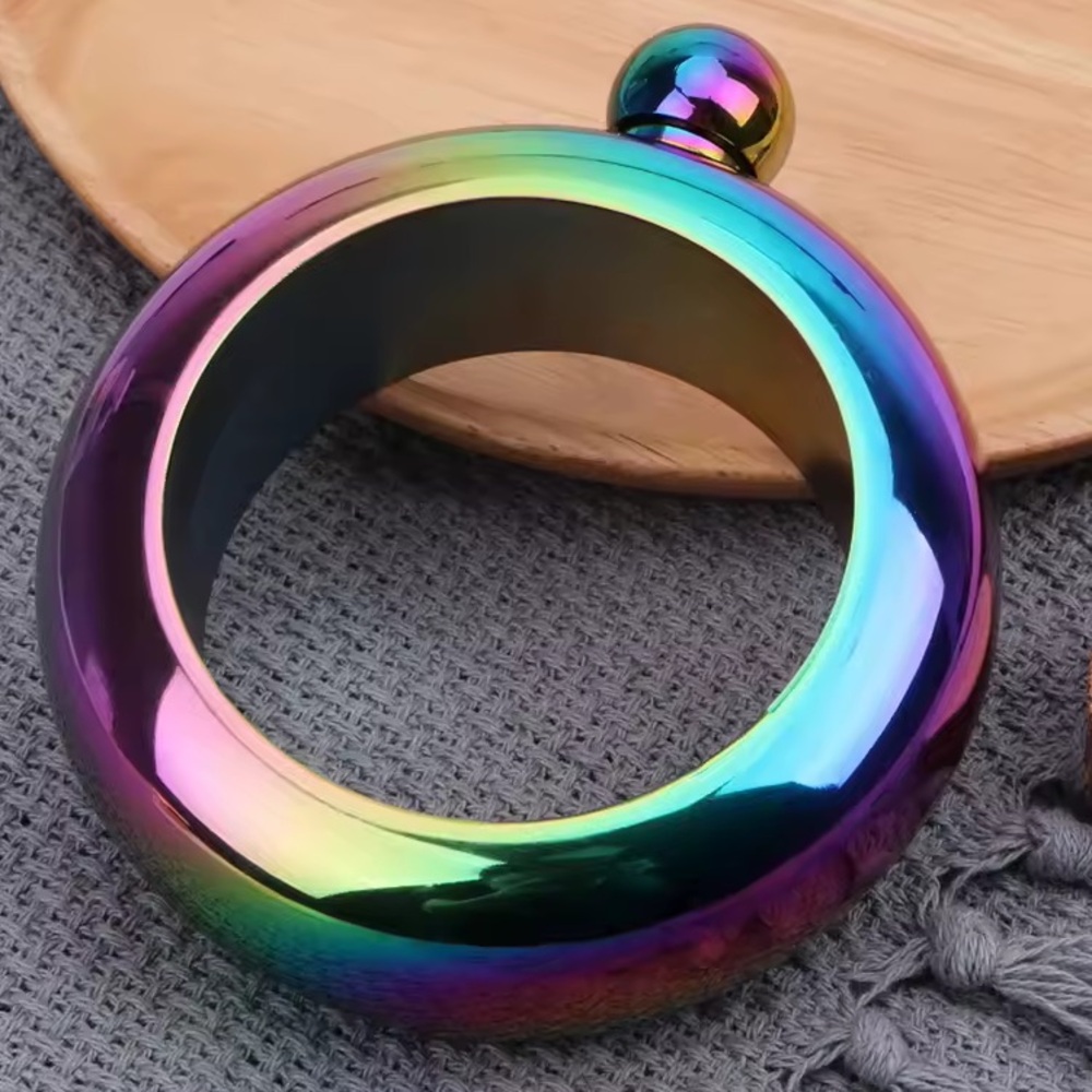 Iridescent rainbow angle, flask (3.5 oz)(NWOT)